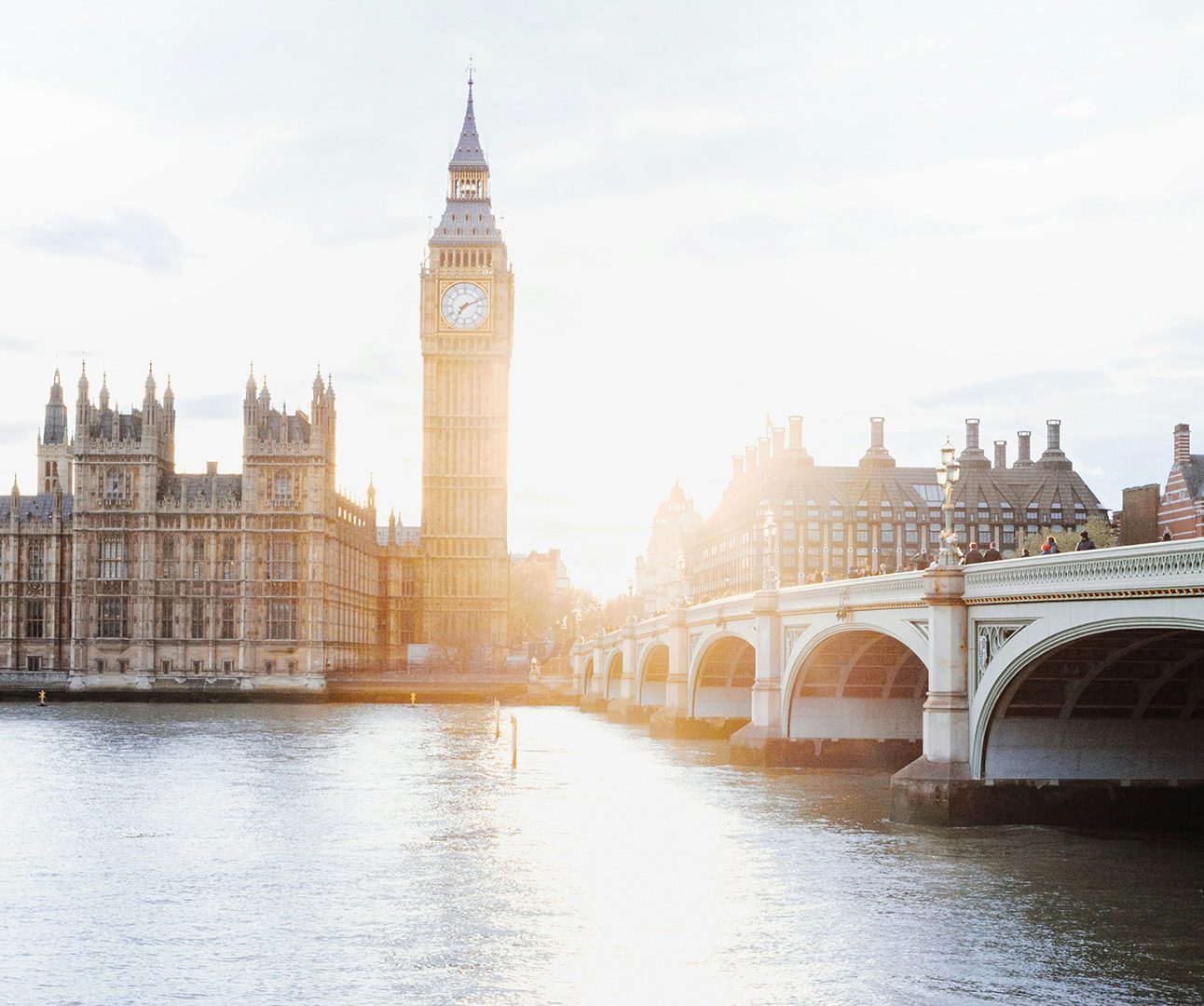 The UK Houses of Parliament at sunrise
