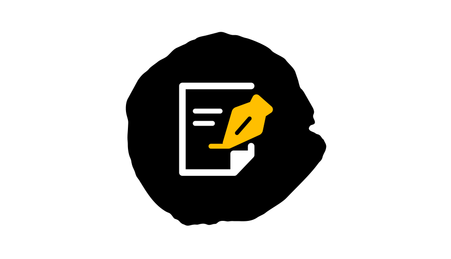 Icon of a checklist and pen